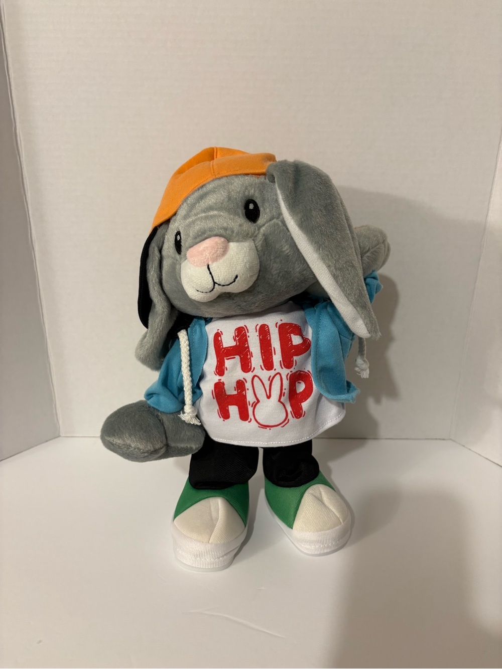 Cottondale 14in Plush Bunny Boy Hip Hop Dancing Battery-Operated Light-Up Cheeks